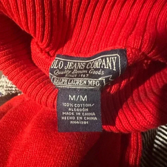 Polo jeans Company red turtleneck cotton women’s M - Picture 10 of 10